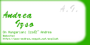 andrea izso business card